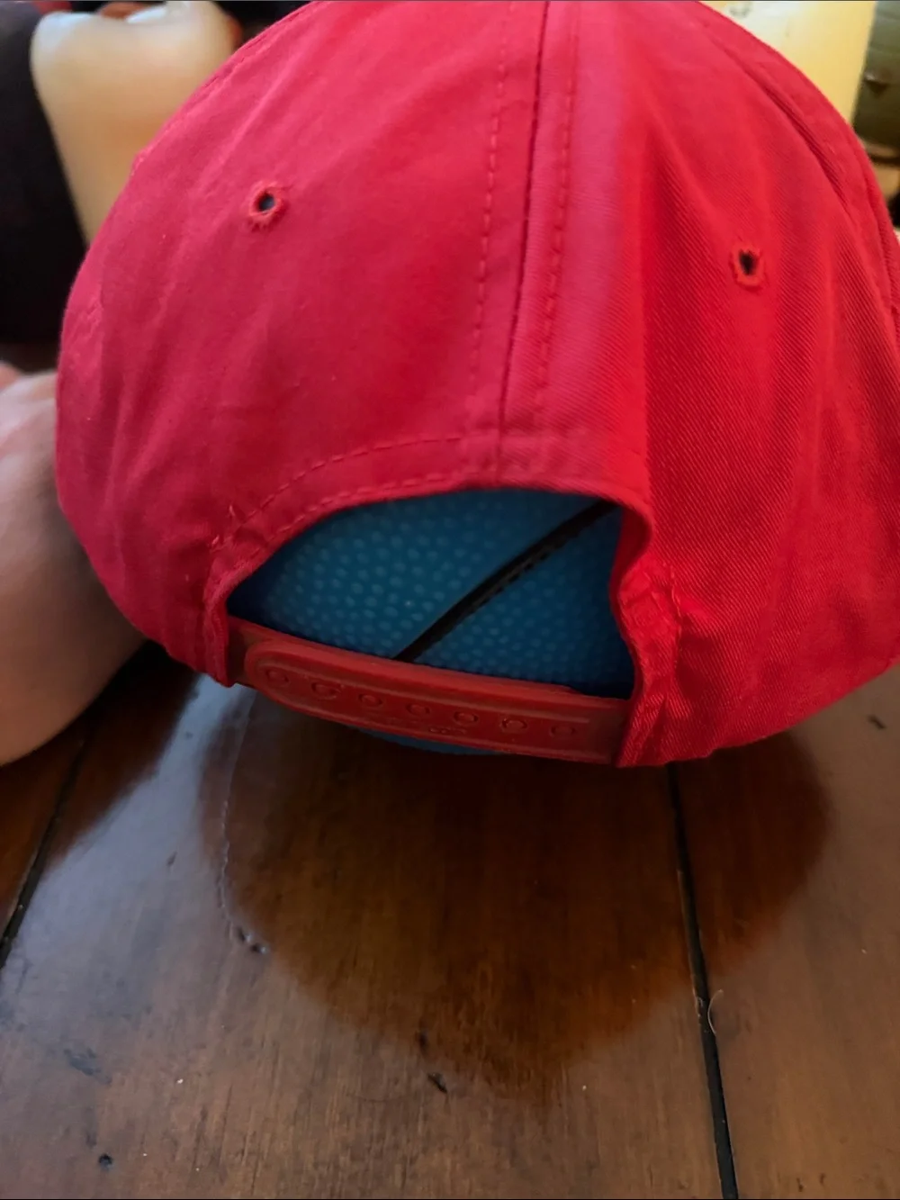 ADESa Red  Swim Cap with Blue Logo